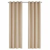 Curtain Panel, 2pcs Set, 54"W X 95"L, Room Darkening, Grommet, Living Room, Bedroom, Kitchen, Beige Micro Suede, Contemporary, Modern