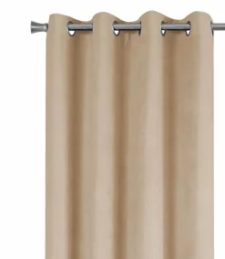Curtain Panel, 2pcs Set, 54"W X 95"L, Room Darkening, Grommet, Living Room, Bedroom, Kitchen, Beige Micro Suede, Contemporary, Modern