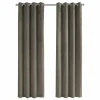 Curtain Panel, 2pcs Set, 54"W X 95"L, Room Darkening, Grommet, Living Room, Bedroom, Kitchen, Beige Velvet, Contemporary, Modern