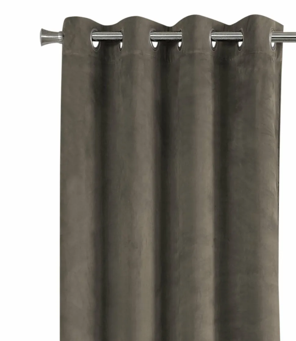 Curtain Panel, 2pcs Set, 54"W X 95"L, Room Darkening, Grommet, Living Room, Bedroom, Kitchen, Beige Velvet, Contemporary, Modern