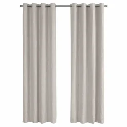 Curtain Panel, 2pcs Set, 54"W X 95"L, Room Darkening, Grommet, Living Room, Bedroom, Kitchen, Beige Micro Suede, Contemporary, Modern