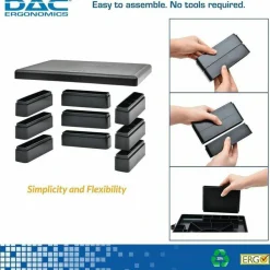 DAC Adjustable LCD/TFT Monitor Riser - 66 lb Load Capacity - Flat Panel Display Type Supported - 13
