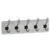 Daly Wall Mounted 24 Inch Whitewashed Solid Pine Wood Storage Rack with 5 Hooks For Entryway, Kitchen, Bathroom