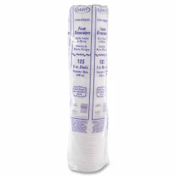 Dart Concorde Non-Laminated Foam Dinnerware, Bowl, 5 oz, White, 125/Pack, 8 Packs/Carton