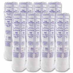 Dart Concorde Non-Laminated Foam Dinnerware, Bowl, 5 oz, White, 125/Pack, 8 Packs/Carton