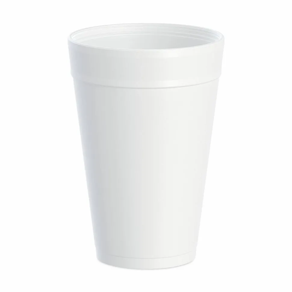 Dart Foam Drink Cups, 32 oz., White, 25/Bag, 20 Bags/Carton
