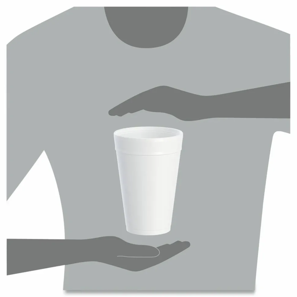 Dart Foam Drink Cups, 32 oz., White, 25/Bag, 20 Bags/Carton