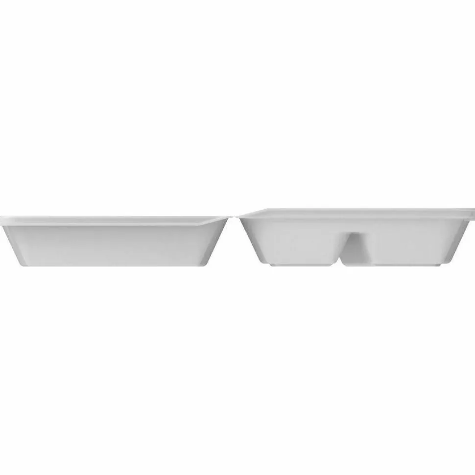 Dart Foam Hinged Lid Containers, 3 Compartments, 8.38 x 7.78 x 3.25, 200/Carton
