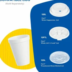 Dart J Cup 12 oz Insulated Foam Cups