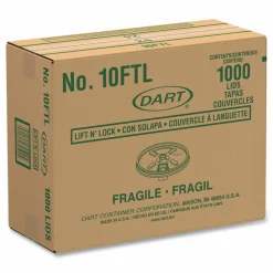 Dart Lift-n-Lock Coffee Cup White Lids - Dome - Plastic - White - 1000 / Carton