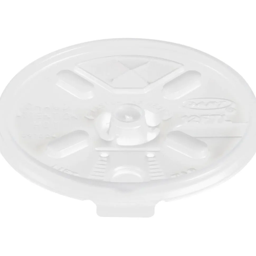 Dart Lift-n-Lock Lid With Straw Slot For 12 Oz Foam Cups , Translucent, Box Of 1,000