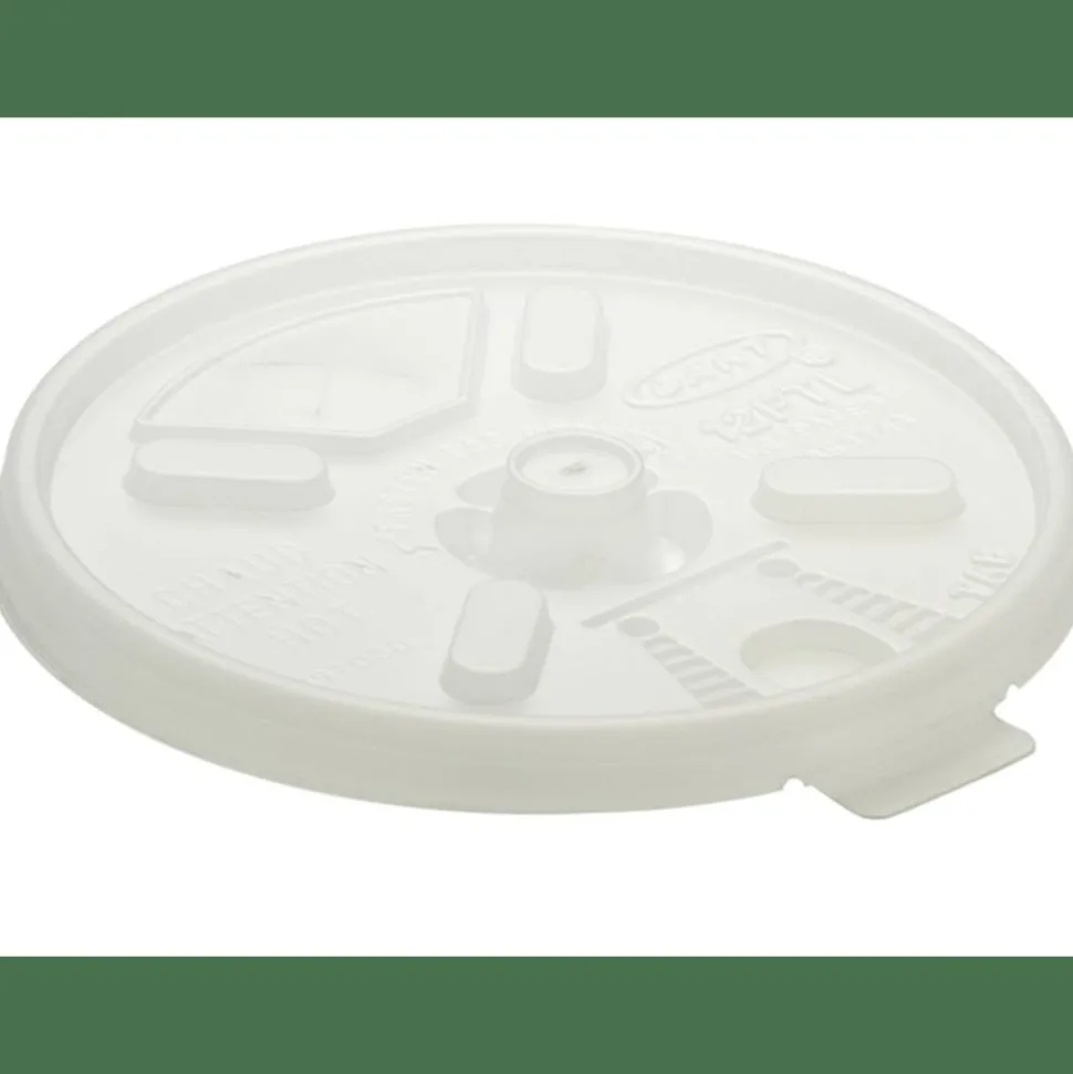Dart Lift-n-Lock Lid With Straw Slot For 12 Oz Foam Cups , Translucent, Box Of 1,000