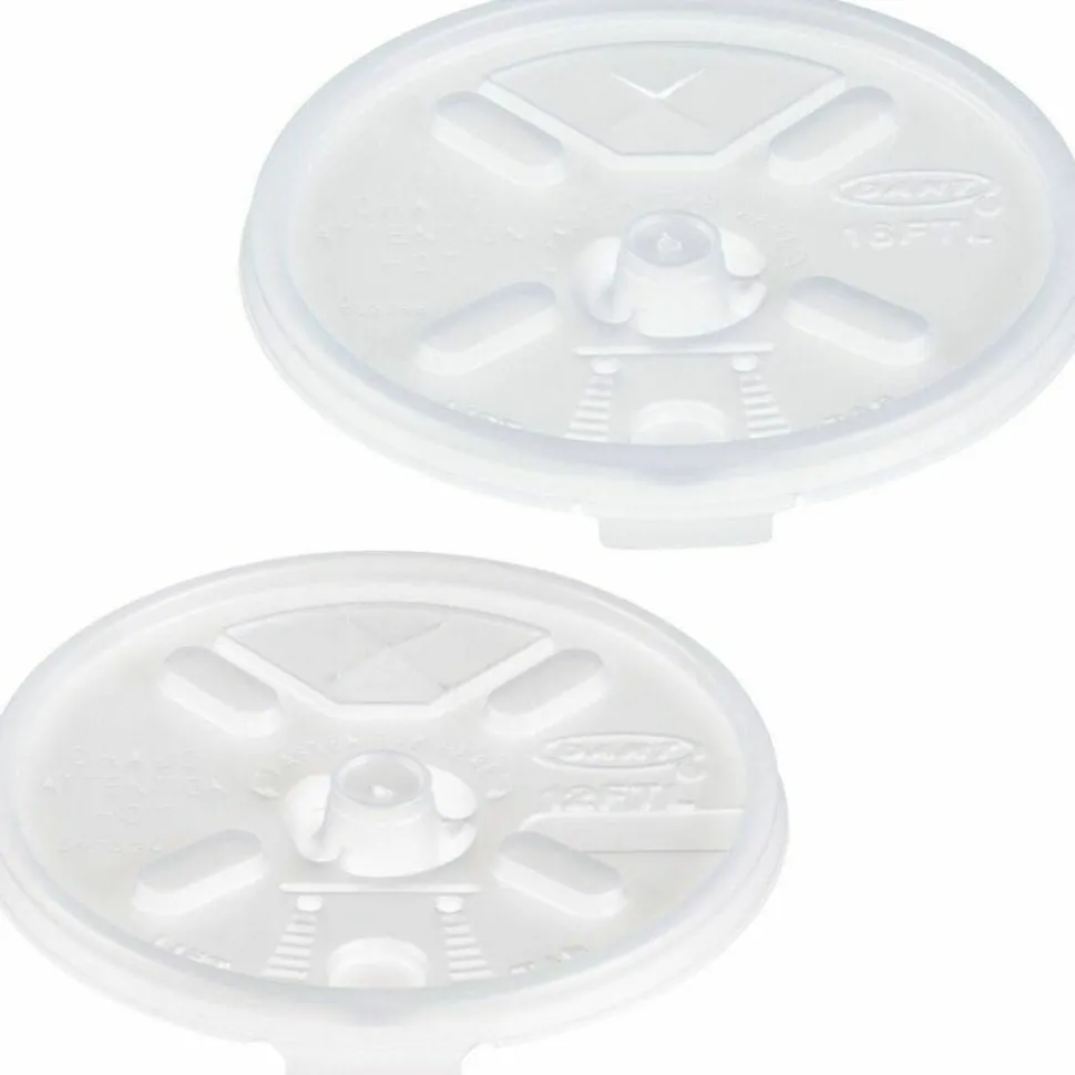 Dart Lift-n-Lock Lid With Straw Slot For 12 Oz Foam Cups , Translucent, Box Of 1,000