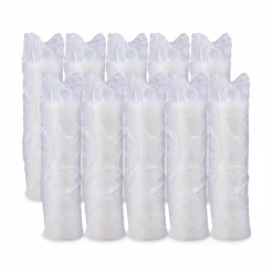 Dart Lift-n-Lock Lid With Straw Slot For 12 Oz Foam Cups , Translucent, Box Of 1,000