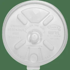 Dart Lift-n-Lock Lid With Straw Slot For Foam Cups, 16 Oz, Translucent, Pack Of 1,000