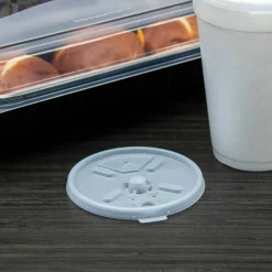 Dart Lift-n-Lock Lid With Straw Slot For Foam Cups, 16 Oz, Translucent, Pack Of 1,000