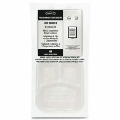 Dart Molded Fiber Hinged Trays, ProPlanet Seal, 3 Compartments, 8.65 x 7.94 x 2.98, Natural, 200/Carton