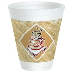 Dart ThermoGlaze 12 oz Design Insulated Foam Cups
