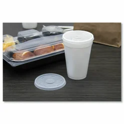 Dart Translucent Slotted Foam Cup Lids - Translucent - 100 / Pack - 10 / Carton