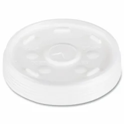 Dart Translucent Slotted Foam Cup Lids - Translucent - 100 / Pack - 10 / Carton