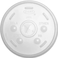 Dart Translucent Slotted Foam Cup Lids - Translucent - 100 / Pack - 10 / Carton