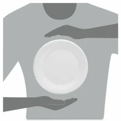 Dart Concorde Foam Plates, 9", White, Carton Of 500