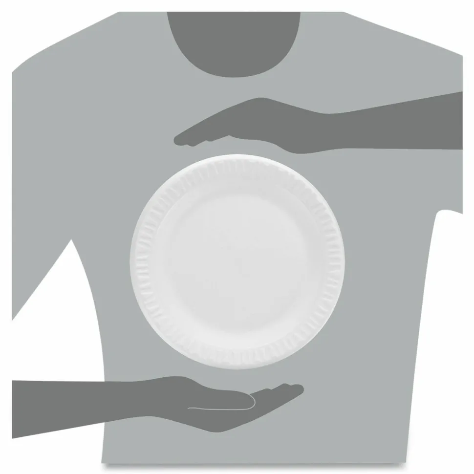 Dart Concorde Foam Plates, 9", White, Carton Of 500