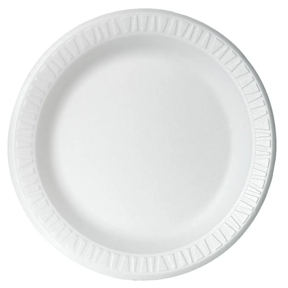 Dart Concorde Foam Plates, 9", White, Carton Of 500