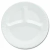 Dart Concorde 9" Nonlaminated Foam 3-Compartment Plates