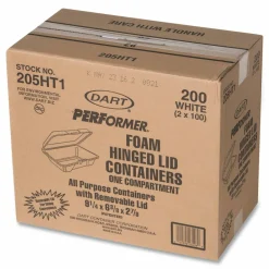Dart Hinged-Lid Carryout Food Containers, 1 Compartment, 2 7/8
