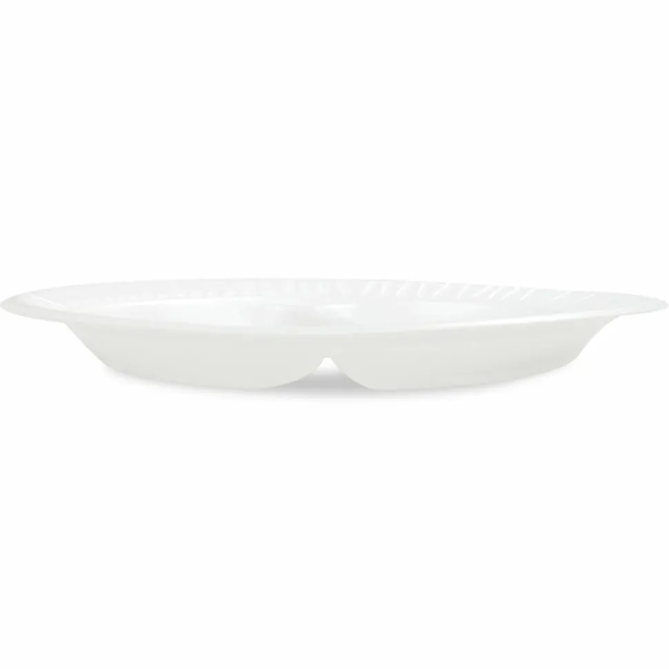 Dart Unlaminated Foam Compartment Plates, 10", White, Pack Of 500