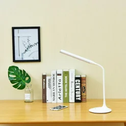 Data Accessories Company Desk Lamp, 15"H, 6 W LED Bulb, Desk Mountable, White, for Office, Home, Dorm