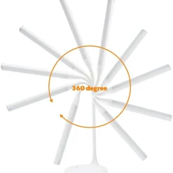 Data Accessories Company Desk Lamp, 15"H, 6 W LED Bulb, Desk Mountable, White, for Office, Home, Dorm