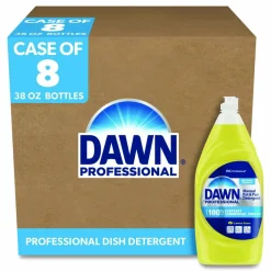 Dawn Professional Manual Pot/Pan Dish Detergent, Lemon Scent, 38 oz Bottle, 8/Carton