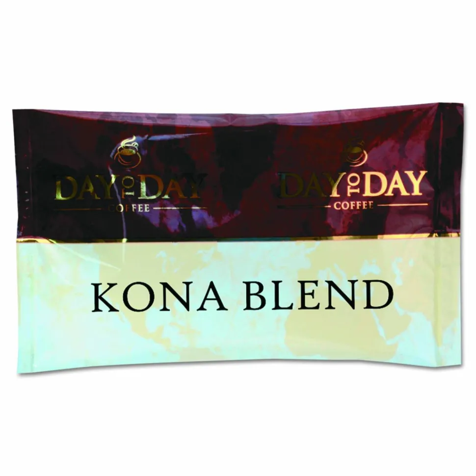 Day to Day Coffee 100% Pure Coffee, Kona Blend, Each Pack Makes 6 Cups, 42 Packs/Carton