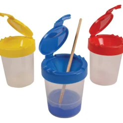 Deflecto Antimicrobial Kids No Spill Paint Cup Yellow