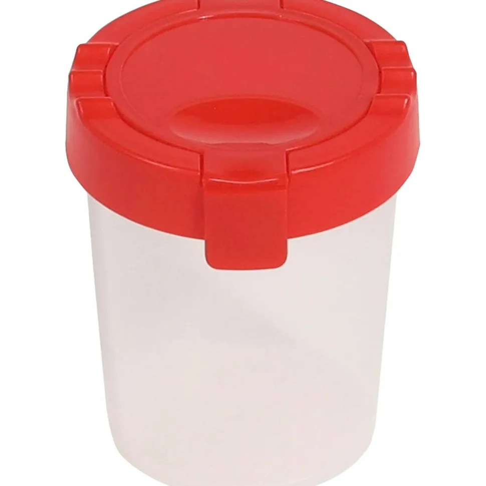 deflecto Antimicrobial No Spill Paint Cup, 3.46 w x 3.93 h, Red