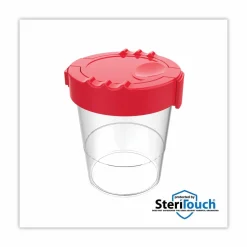 deflecto Antimicrobial No Spill Paint Cup, 3.46 w x 3.93 h, Red