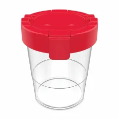 deflecto Antimicrobial No Spill Paint Cup, 3.46 w x 3.93 h, Red