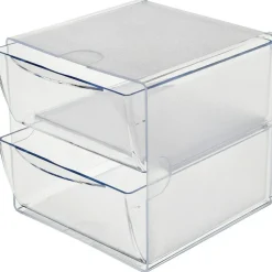 Deflecto Stackable Cube With 2 Drawers, 6