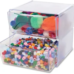 Deflecto Stackable Cube With 2 Drawers, 6