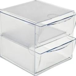 Deflecto Stackable Cube With 2 Drawers, 6