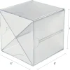 Deflecto Stackable Cube With X Divider, 6"H x 6"W x 6"D, Clear
