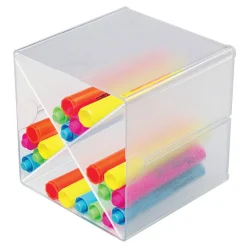 Deflecto Stackable Cube With X Divider, 6