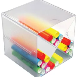 Deflecto Stackable Cube With X Divider, 6