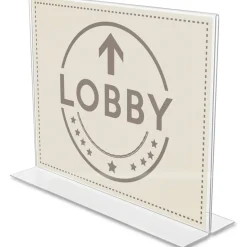 Deflecto Anti-Glare Double-sided Sign Holder, Landscape, 8.7
