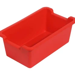 deflecto Antimicrobial Rectangle Storage Bin, Red