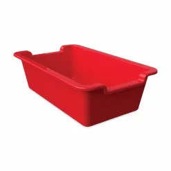 deflecto Antimicrobial Rectangle Storage Bin, Red