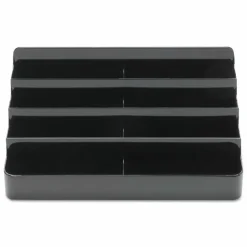 Deflecto 8-Compartment Business Card Holder, 3 7/8"H x 7 7/8"W x 3 5/8"D, Black