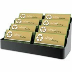 Deflecto 8-Compartment Business Card Holder, 3 7/8